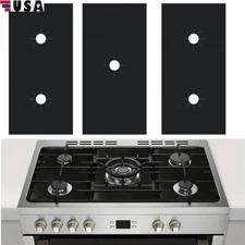 3Pcs Gas Range Stove Top Burner Cover Protector Reusable Non-stick Liner Kitchen