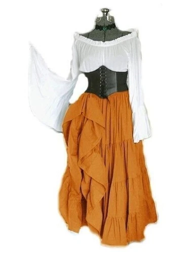 Damen Medieval Viktorianisches Kleid Mittelalter Fasching Kostüm Gothic NEUE - Bild 16 von 29