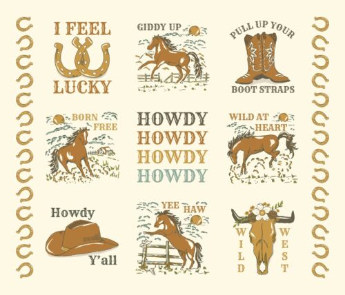 PONDEROSA PANEL Moda Fabric Stacy Hsu Western cowboy pillow quilt sew 20869-11 - Picture 2 of 3