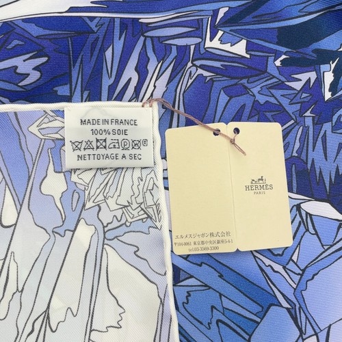Auth Hermes Carré 90 La Vallee de Cristal Silk Scarf W/Box BA040057 - Picture 20 of 20