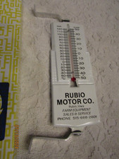 Vintage Rubio Motors  Iowa Farm Equipment Sales & Service Metal Thermometer NOS