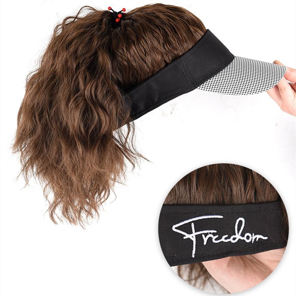 Synthetic High Quality With Hat Fake Hair Baseball Cap Curly Wig Heat Resistant eBay