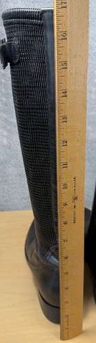 Bota alta de cuero negra Aquatalia Obsession panel elástico resistente a la intemperie talla 8,5 - Imagen 17 de 18