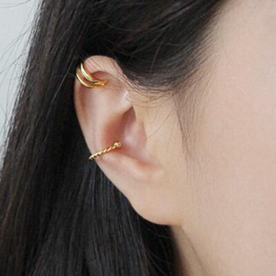 イヤリング Silver 925 Simple Ear Cuff Sterling Silver 925 Simple Ear Cuff Clip-on Single Earring