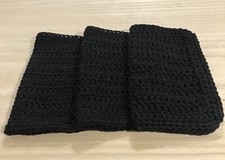 HANDMADE SET OF 3 CROCHET COTTON DISH CLOTHS OR WASH CLOTHS 8.5x8.5 INCHES NEW 