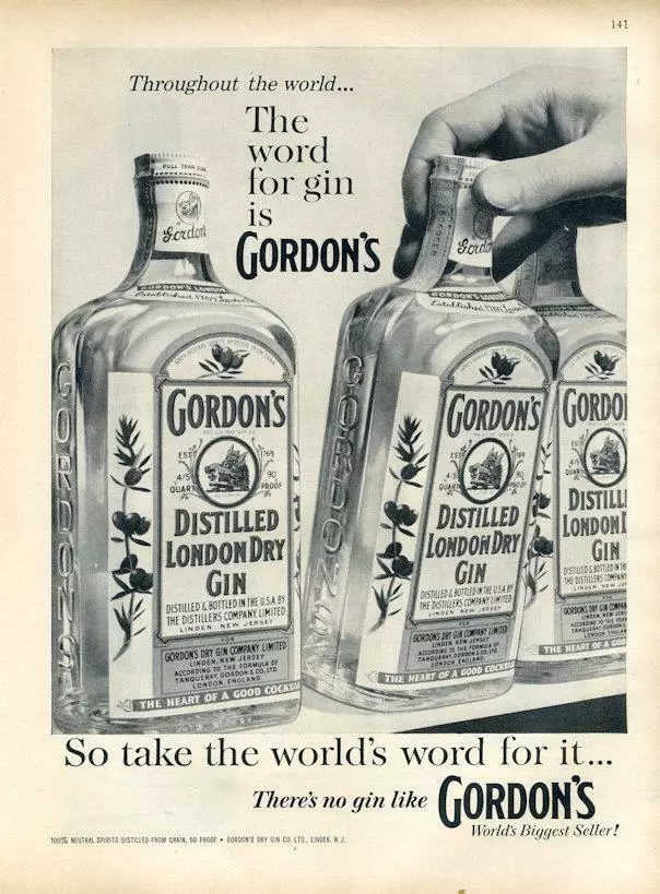 1960 Gordons Gin: The Word for Gin Vintage Print Ad