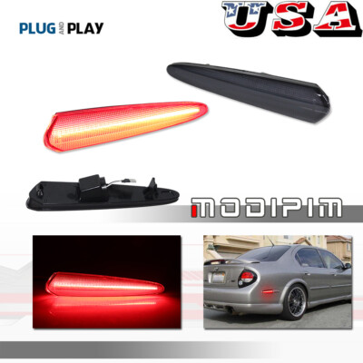 SMOKED LENS RED LED REAR SIDE MARKER LAMPS LIGHTS SET For 2000-2003 NISSAN MXIMA