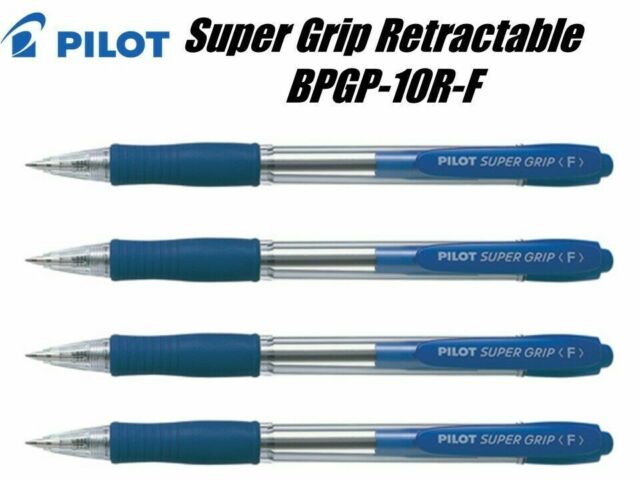 4 x BLUE Pilot Super Grip Pen 0.7mm Fine BPGP-10R-F R/T 623131 # TRACKED