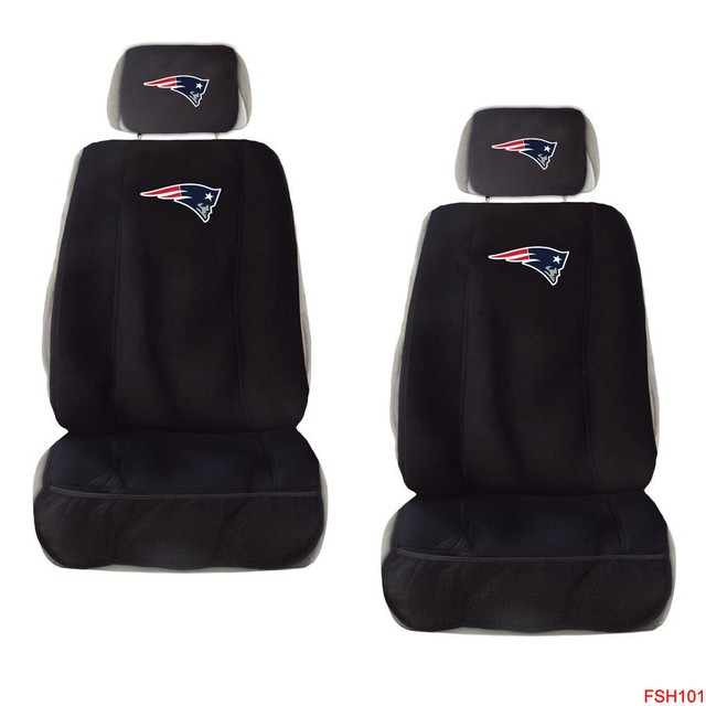 New NFL New England Patriots Car Truck 2 Front Seat Covers with Head