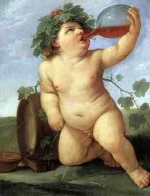 Blechschild Guido Reni Drinking Bacchus 5 A4 12x8 Alu