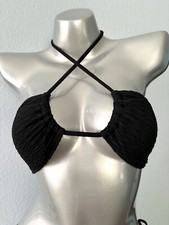 Victoria's Secret Nwt Swim Bikini Top Multi Way Black Textured Wireless Small S