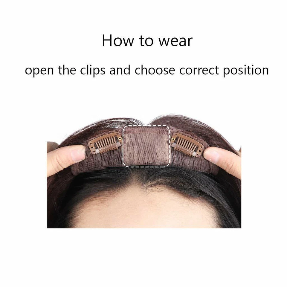 Blusa feminina encaracolada cabelo humano real base de seda média topper wiglet para perda de cabelo - Imagem 4 de 4