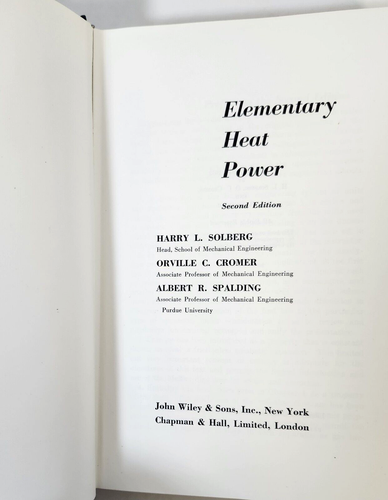 Elementary Heat Power 2nd Ed. by Solberg/Cromer/Spalding (1952, HC) - Imagen 6 de 11