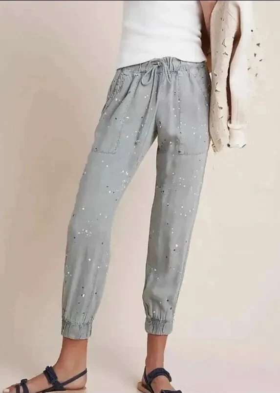 Joggers con salpicaduras de pintura Tencel Cloth & Stone Anthropologie gris MUJER TALLA XS Foto 3 de 4