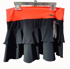 Marko Collection Mila Womens Black Pink Tiered Stretchy Mini Skirt New Large