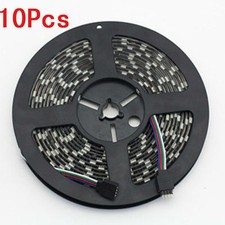 10pcs Black Pcb 5m 300leds Rgb 5050 Smd Flexible Led Strip Light Lamp Waterproof