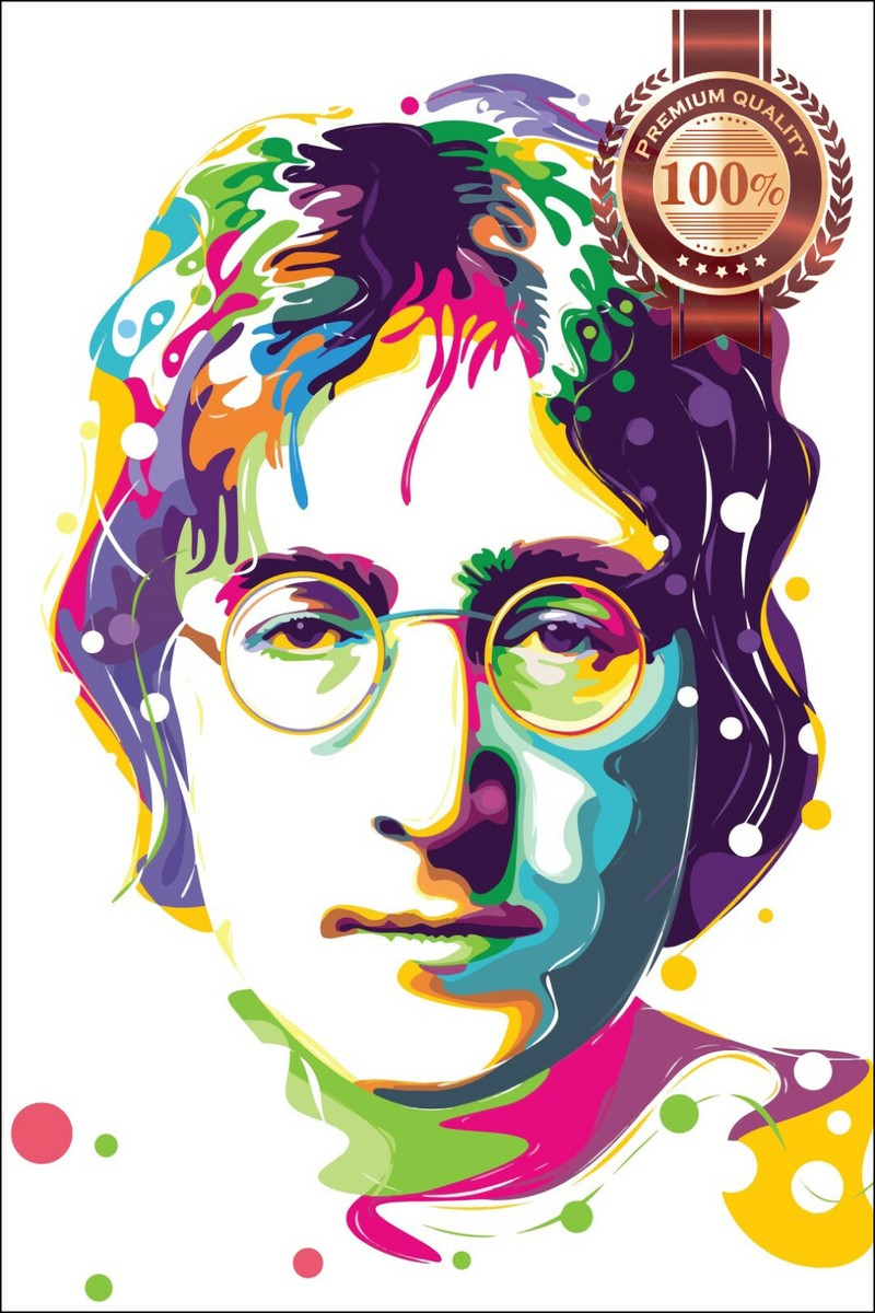 JOHN LENNON ABSTRACT PORTRAIT FACE BEATLES PAINTING ART PRINT