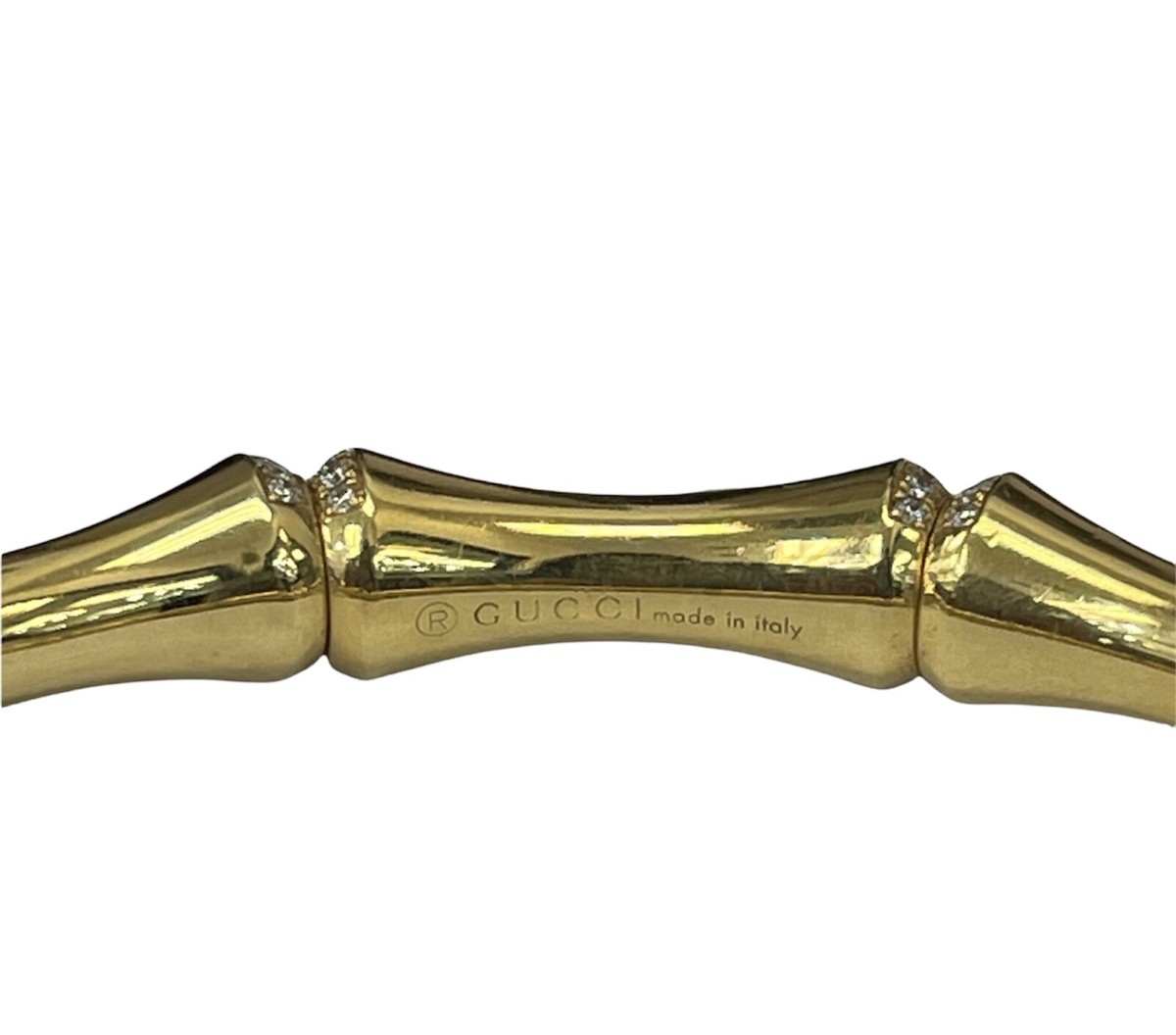 【関税込み】グッチ ゴールド バンブーバングル NIB GUCCI 18k Rose Gold Bamboo Small Stretch Bracelet 21.3g