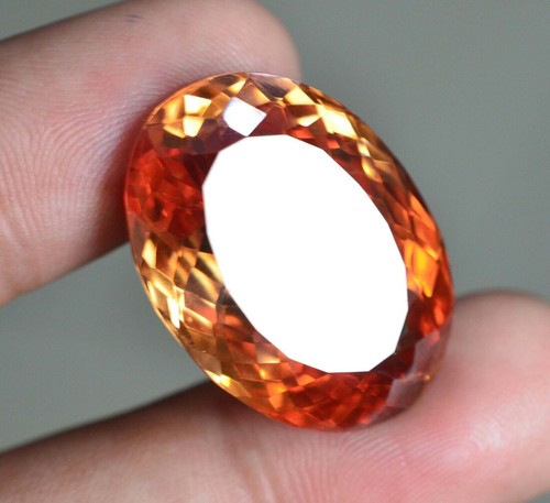 Piedra preciosa suelta de circón champán camboyano corte ovalado impresionante certificado 55,20 - Imagen 5 de 7