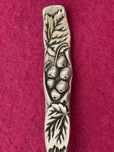 Towle Sterling Silver Demitasse Spoon Multi Motif No 13 #13 Berries No Mono 7.5g