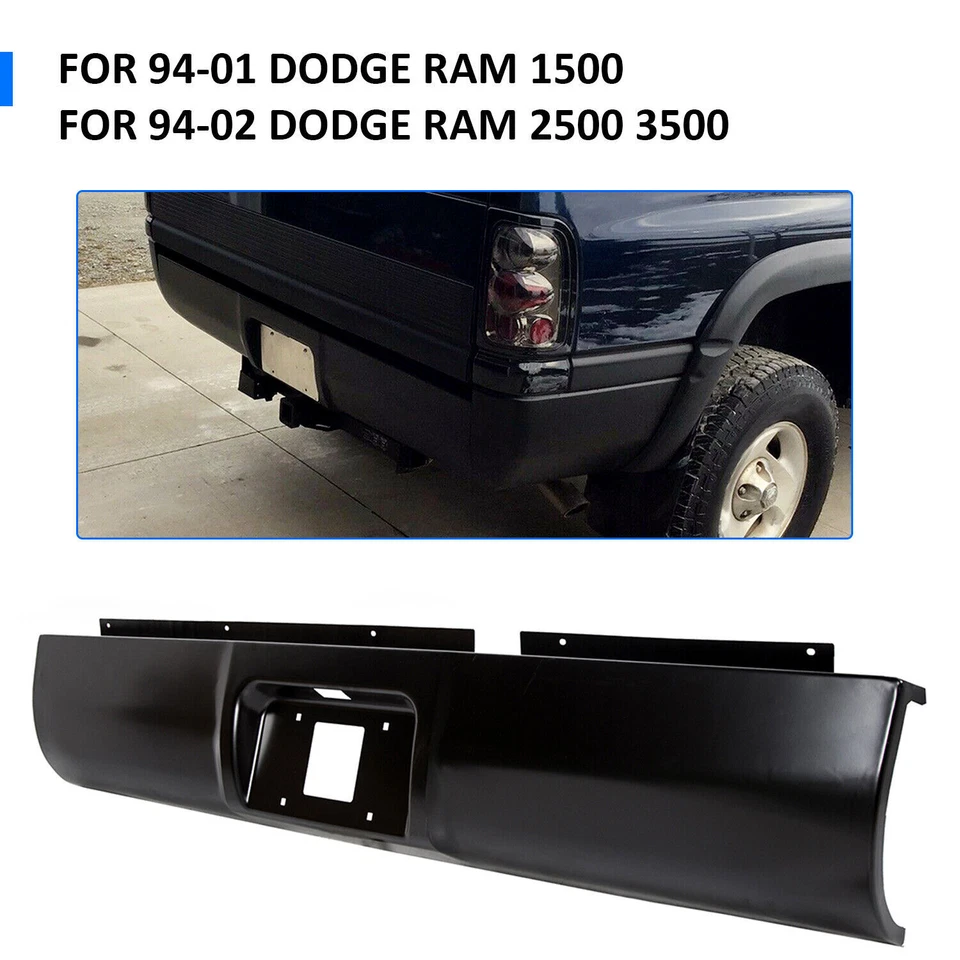 Rear Bumper Roll Pan w/LED License Light For Dodge RAM 1500 2500 3500 1994-2001 Foto 3 de 4