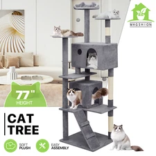 Cat Tree Cat Tower Large Kitten Playing Condo House 77" Multi-level Tipping Rope