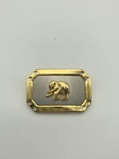 VTG La Marquesita Elephant Gold Tone Belt Buckle
