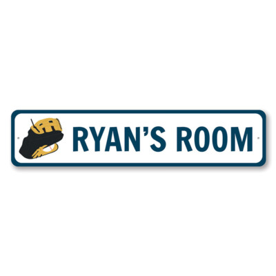 Custom Personalized Kids Baseball Room Aluminum Plaque Metal Wall Decor ...