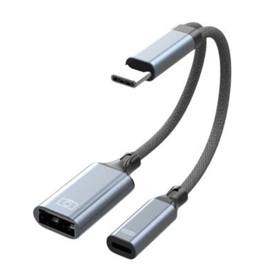 Double Port USB C Charging Headphone Adapter Fast Power Delivery & Listening