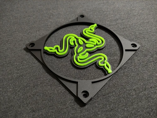 120mm Fan Grill Cover / Dual Layer / RAZER TRI-SNAKE / PC Mod / Perspex Acrylic