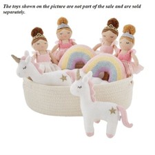 Mud Pie E1 Home Nursery Storage Princess Rope Basket Only 12x7x5" 10190126