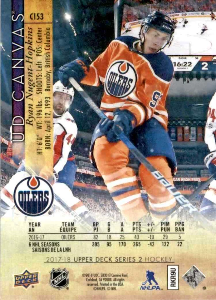 2017-18 Upper Deck Canvas Ryan Nugent-Hopkins #C153 - Image 2 of 2