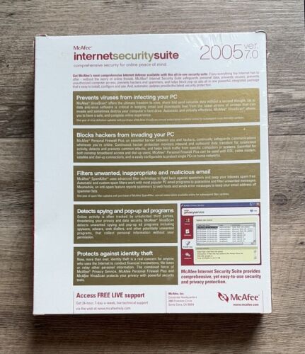 McAfee Internet Security Suite 2005 Version 7.0 - Vintage Software PC Win 98/XP - Picture 3 of 6