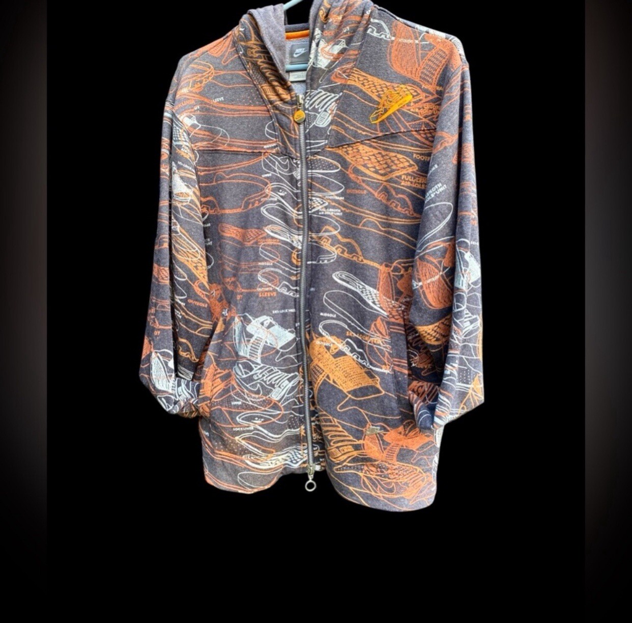 Nike Vintage Multicolor Crazy Cross Colors Full Zip Hooded Jacket 90s Sz. Small