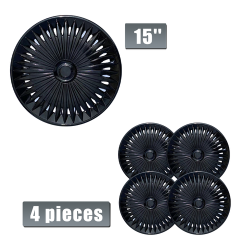 4x 15 inch Wheel Covers Hubcaps For R15 Tire & Steel Rim Snap On
