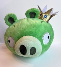 Angry Birds Green Pig King Golden Crown 5  Plush Toy Commonwealth 2010