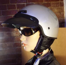 1 NEW EXL-206 SILVER MOTORCYCLE HELMET SIZE LARGE NIB ***MAKE OFFER***