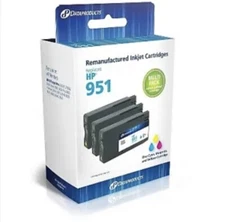 Remanufactured Cyan/Magenta/Yellow 3-Pack Standard Ink Cartridges - HP 951