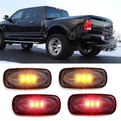 Clear Lens LED Fender Bed Side Marker Lights For Dodge RAM 2500 3500 HD Truck
