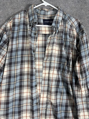 St Johns Bay Mens XL Plaid Flannel Long Sleeve Button Down Shirt - Picture 2 of 8