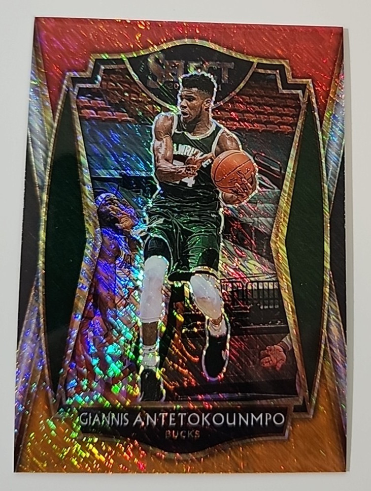 2020-21 Panini Select Giannis Antetokounmpo #117 Red White Orange Shimmer 023
