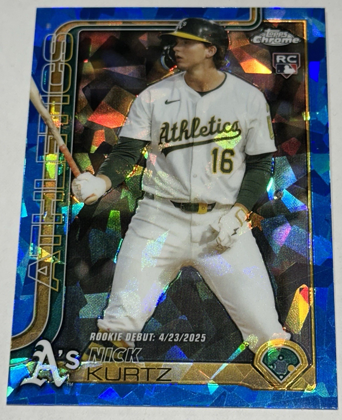 2025 NICK KURTZ TOPPS CHROME UPDATE SAPPHIRE DEBUT ROOKIE CARD # USC180 !!!