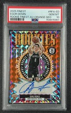 EGOR DEMIN PSA 10 2025 TOPPS FINEST ROOKIE AUTO ORANGE GEOMETRIC REFRACTOR 7/15