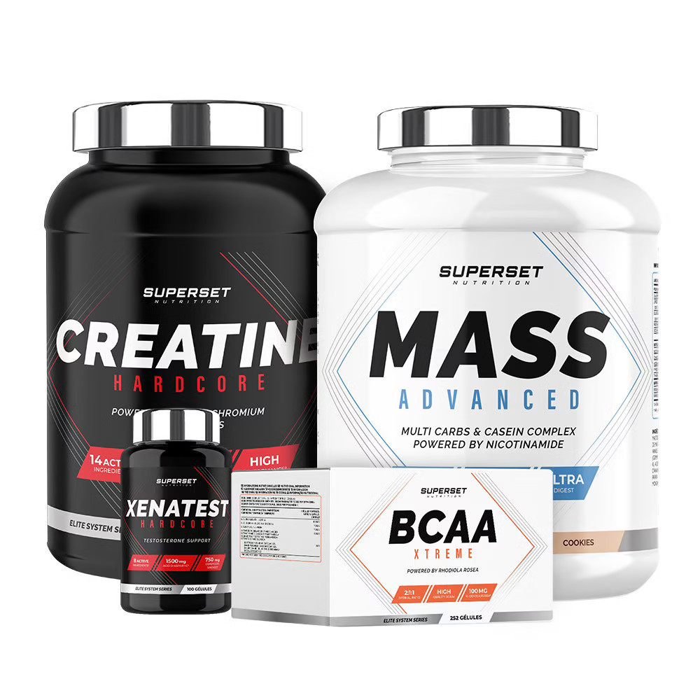 Prise de Masse Mass Advanced 2,5kg enrichi en protéines au Cookie