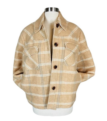 Samsoe Samsoe Women s XS Plaid Leonie Wool Blend Coat Barn Jacket $325 NWT