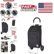 Lightweight Foldable Shopping Trolley with Large Handle and 110 Pound Capacity