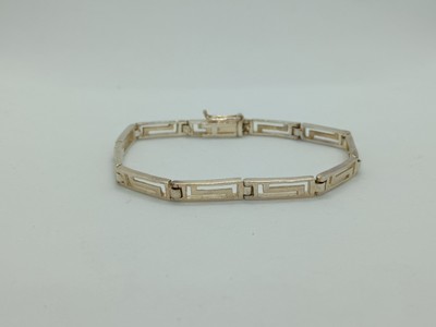 Vintage Armband Sterling Silber griechisches Schlüsselmuster gemarkt 925 11g Geschenk Weihnachten