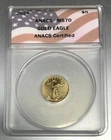 2024 $5 Gold Eagle ANACS MS70 Certified 1/10 oz US Gold Coin