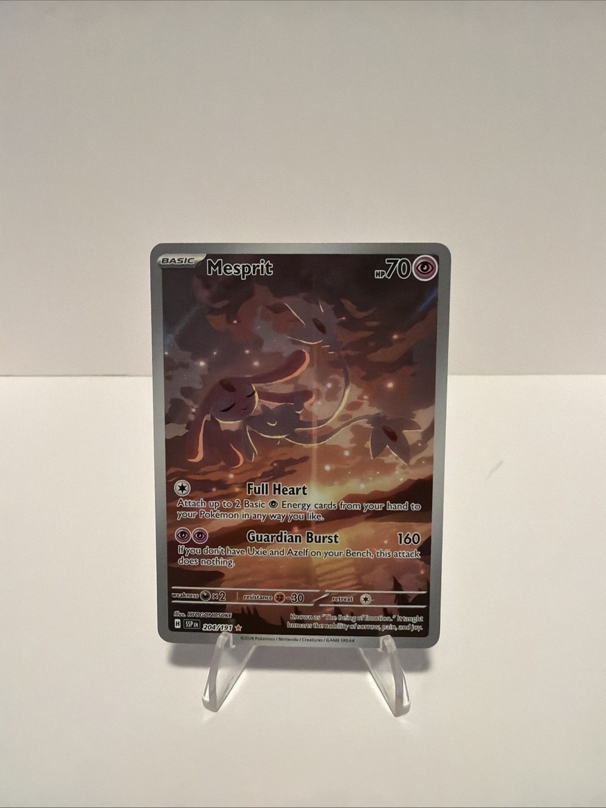 Pokémon Mesprit 204/191 Illustration Rare Holo Sv08: Surging Sparks TCG NM