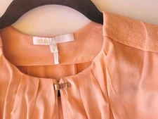 New. MAJE sleeveless 100% silk blouse/top in peach/coral. Size 1 (S)